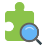 magnifying glass puzzle icon